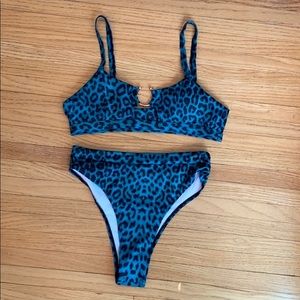 Shein high-waisted Leopard Bikini